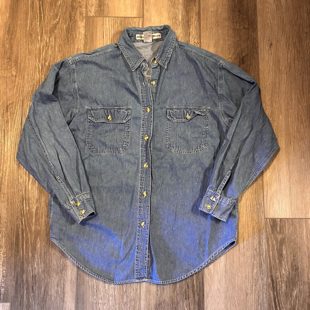 Classic Denim Button-Down Shirt - Blue